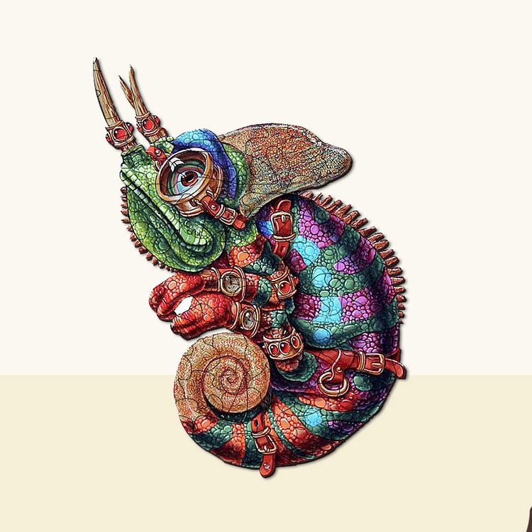 Colorful Chameleon Wooden Jigsaw Puzzle
