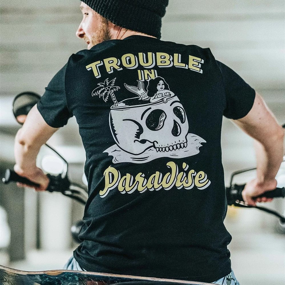 Trouble in Paradise design t-shirt -  