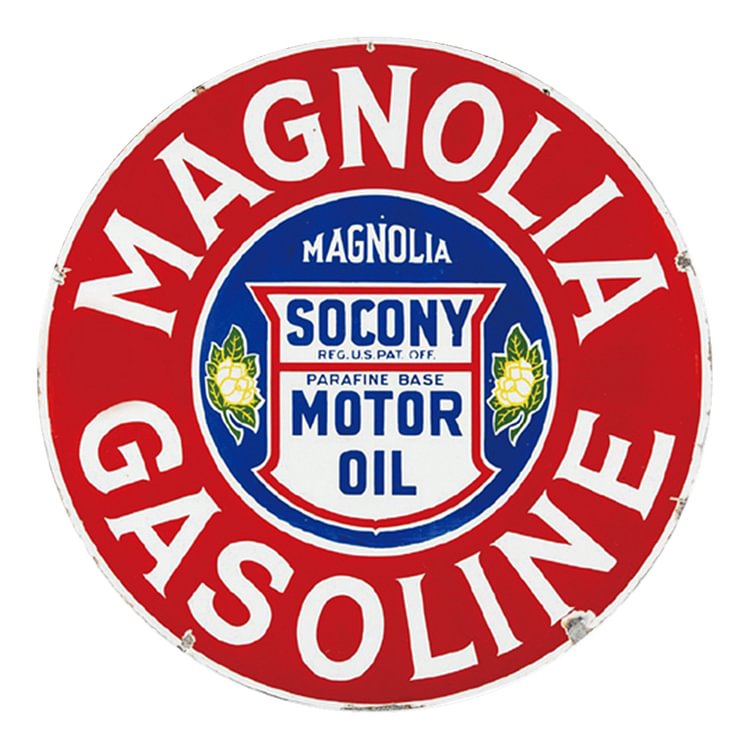 Magnolia Gasoline - Round Vintage Tin Signs/Wooden Signs - 30*30cm