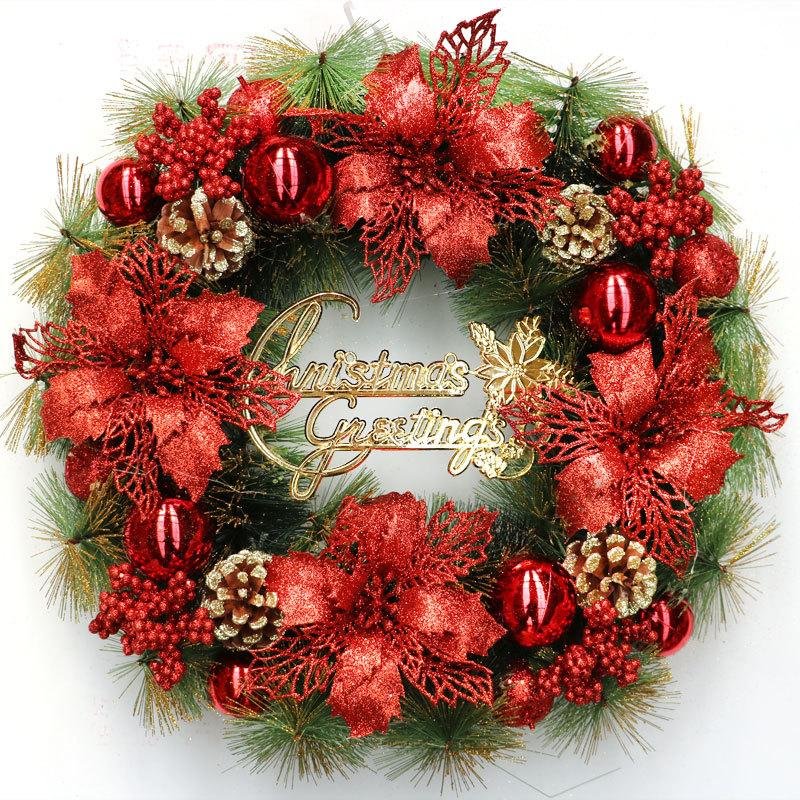 Red Christmas Balls And Berries Artificial Christmas Wreaths For Front Door