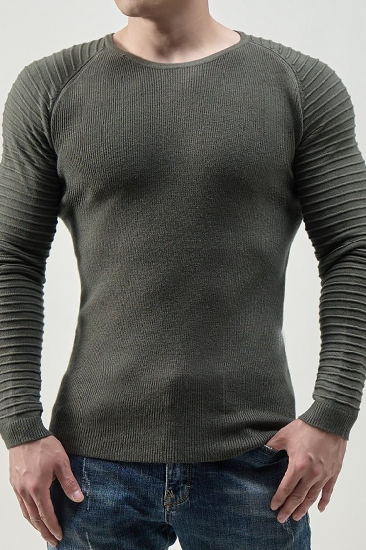 Tiboyz Solid Slim Fit Raglan Sleeves Sweater