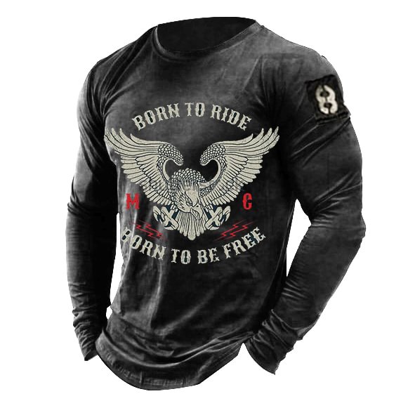 Mens Vintage Born To Ride Born To Be Free Retro T-Shirts / [viawink] /