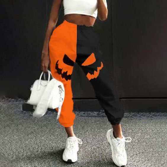 Halloween Loose Plus Size Mid-waist Hip-hop Women's Harem Pants