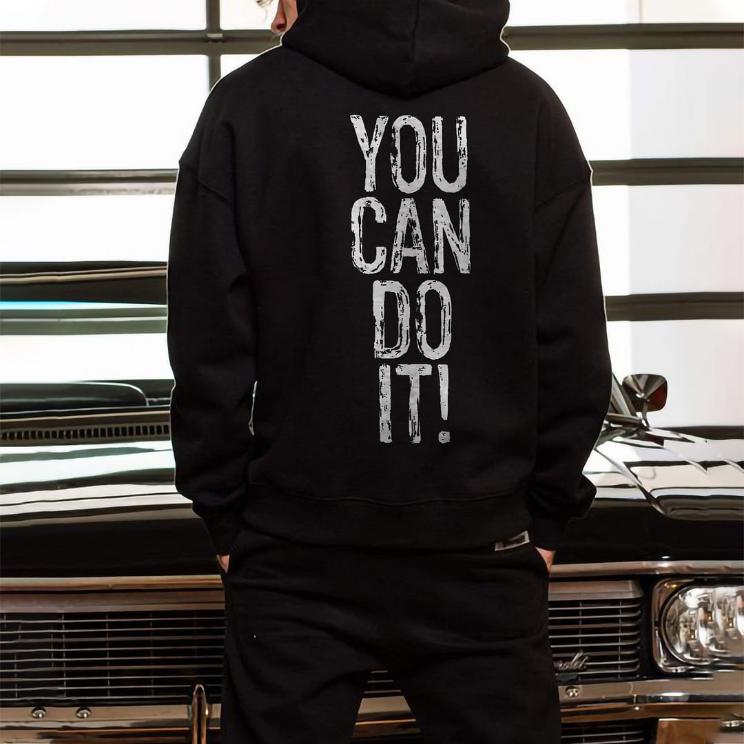 You Can Do It ! Printed Men's All-match Hoodie - Krazyskull
