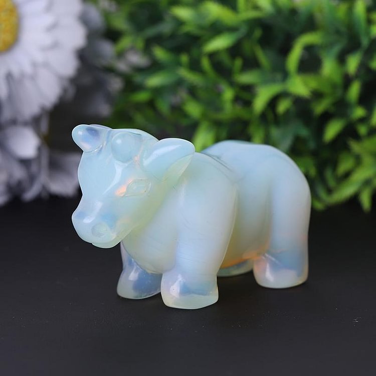 3.5" Opalite Cow Crystal Carving Animal Bulk Crystal wholesale suppliers