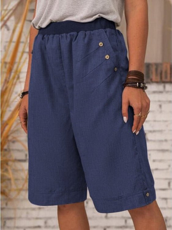 Women's Minimalist Linen Breeches With Pockets