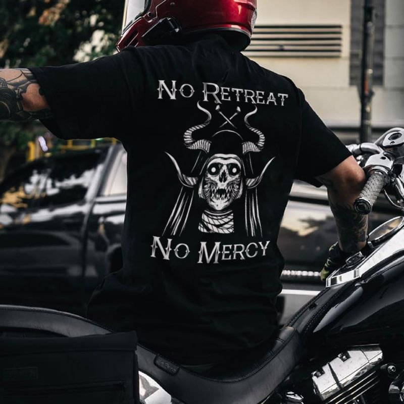 UPRANDY No Retreat No Mercy Printed Black Casual Men's T-shirt -  UPRANDY