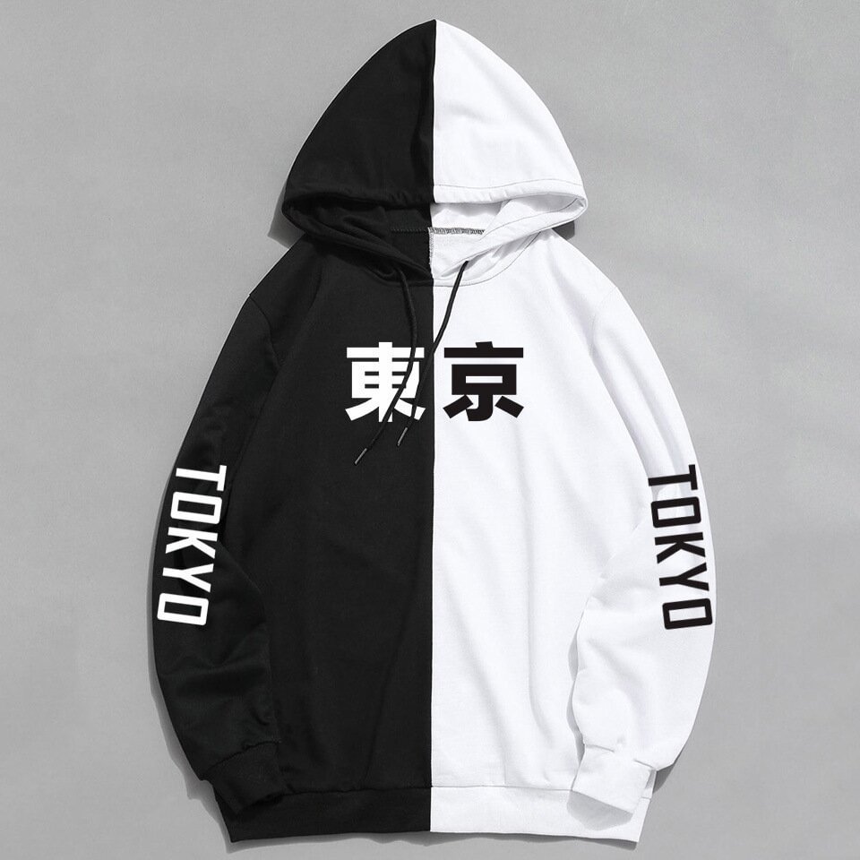Tokyo Embroidered Contrast Fluffy Techwear Hoodie