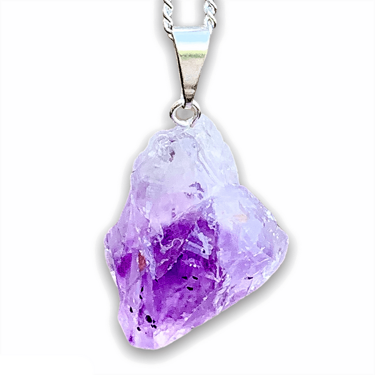 Raw Amethyst Healing Pendant Necklace-Mayoulove