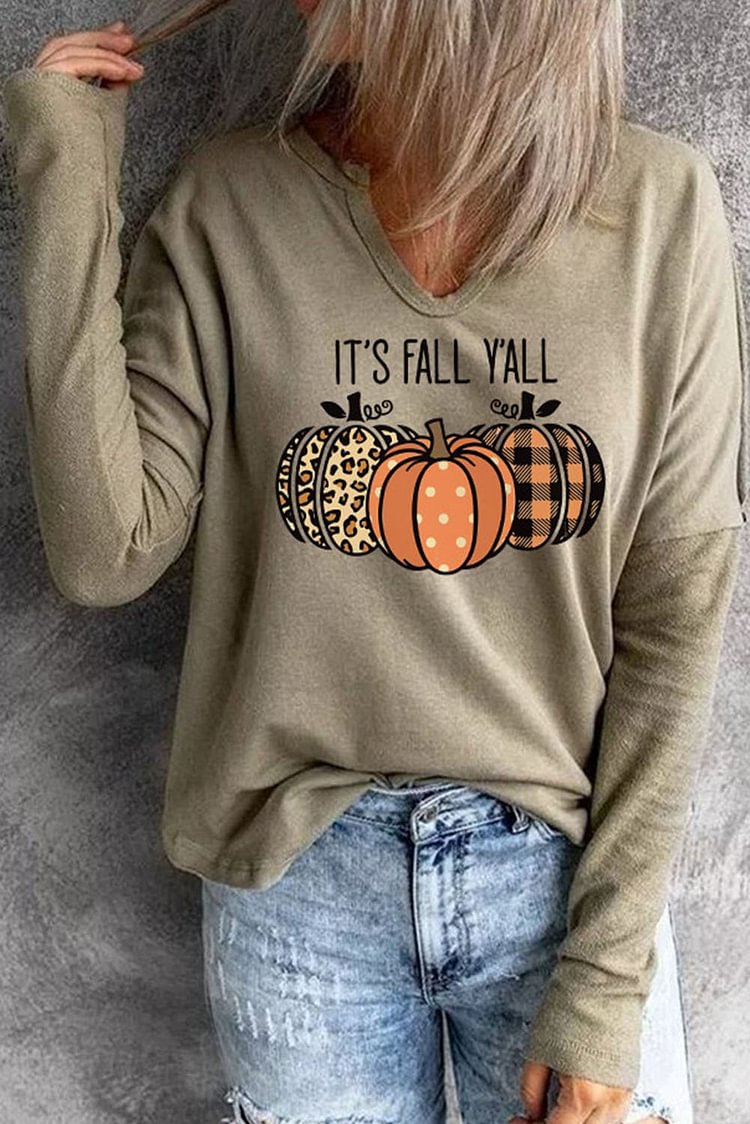 Women's Pullovers Pumpkin Print Pullover-Mayoulove