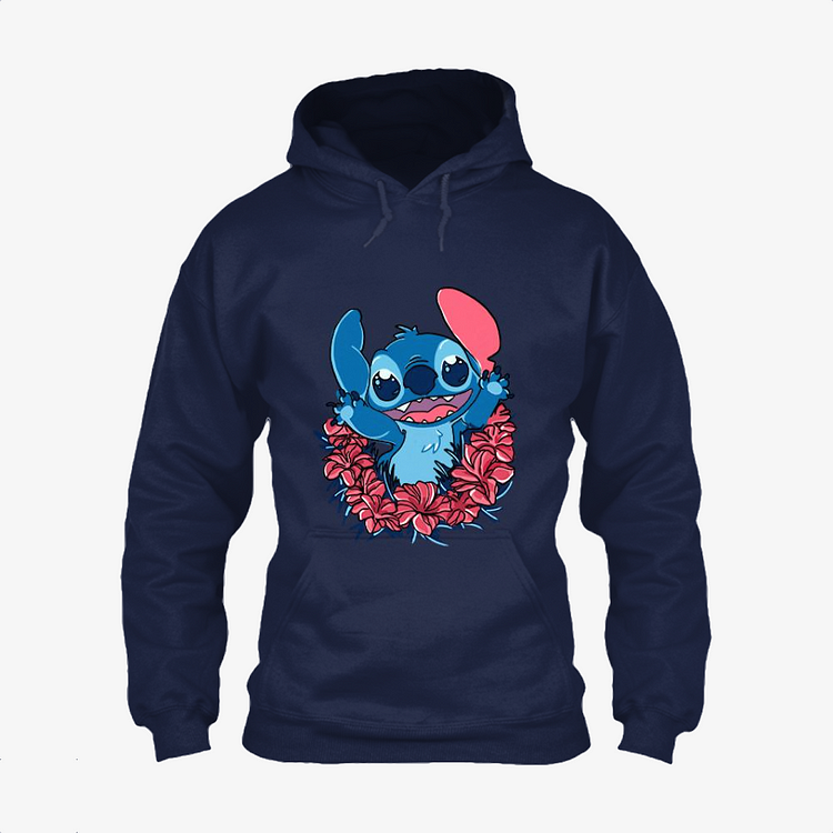 Stitch In The Flowers, Lilo and Stitch Classic Hoodie