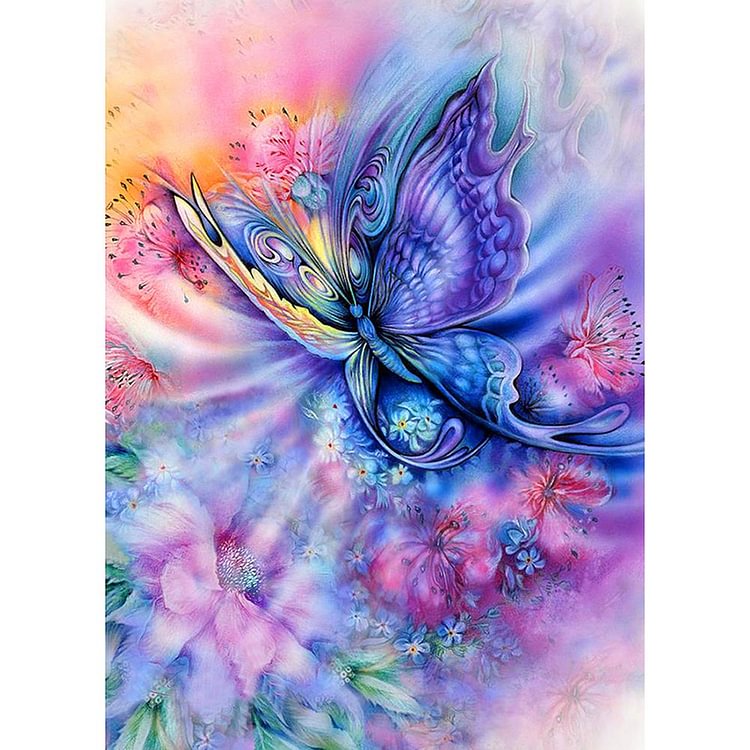 Butterfly - Round Drill Diamond Painting - 40*30CM