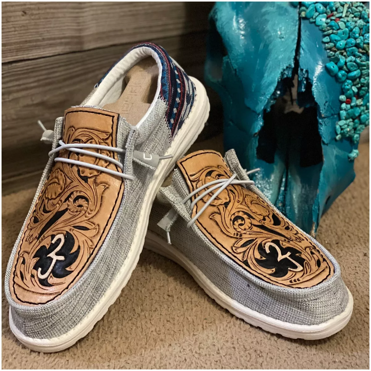 custom tooled hey dudes