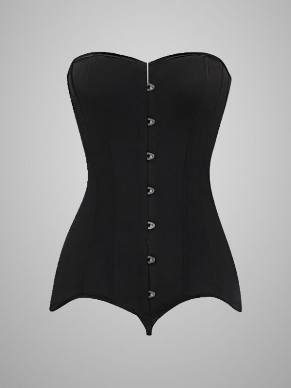 Basic Solid Color Buttoned Corset