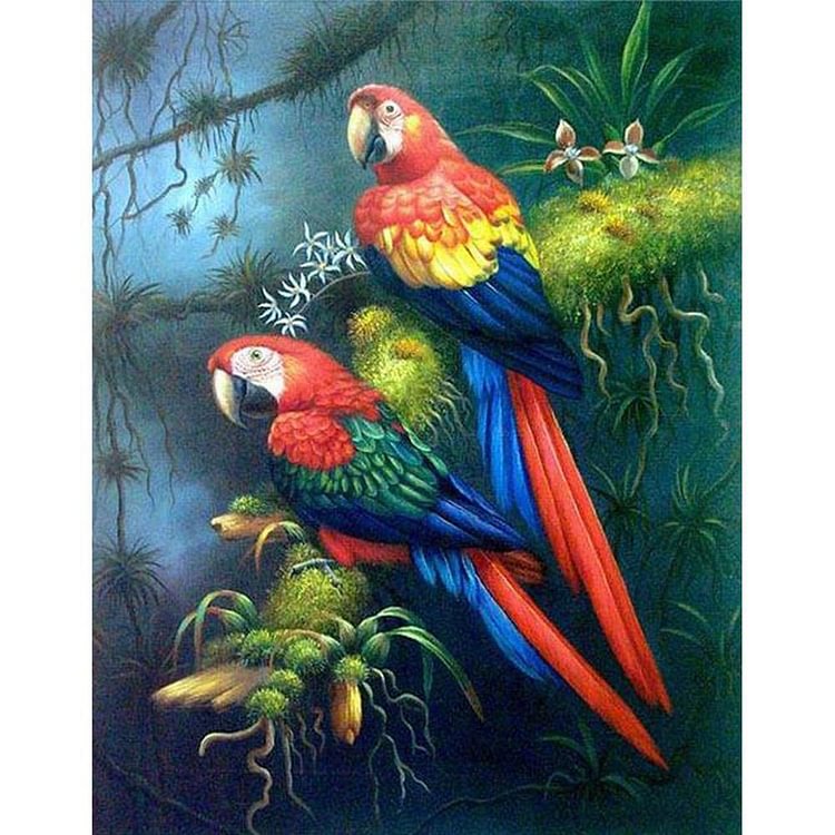 Parrot - Peinture diamant pleine - 30x40cm