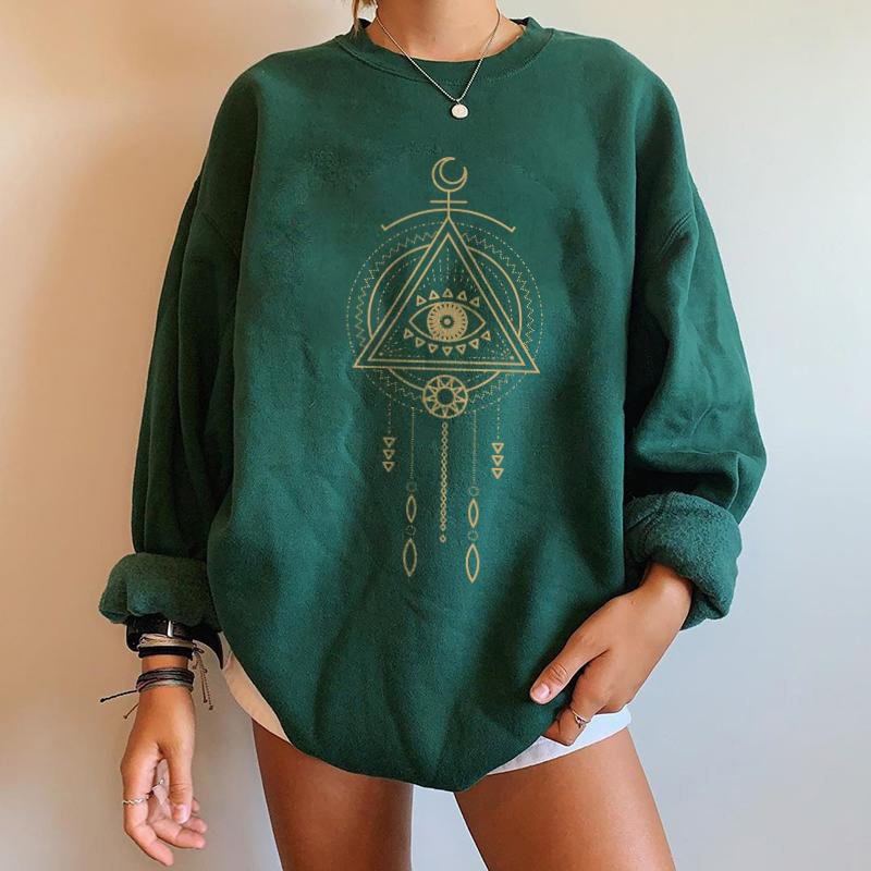 Minnieskull Devil's eye dreamcatcher designer green sweatshirt - Minnieskull