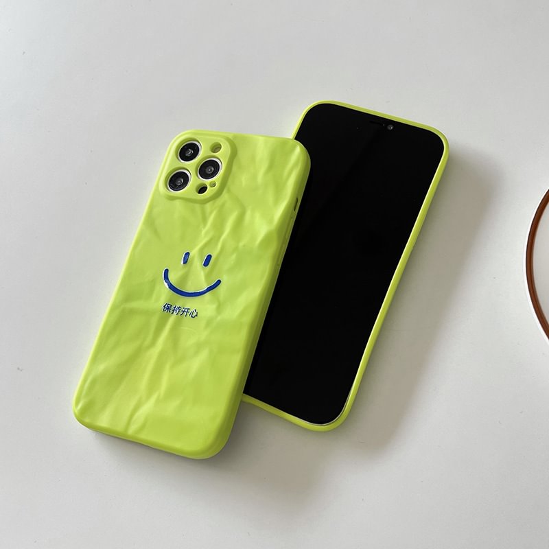 Fluorescent Green Smiley Phone Case / Techwear Club / Techwear