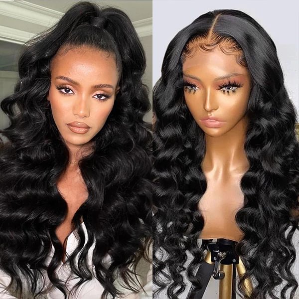 Swedish Ultra Thin Lace Wig丨10-38 Inches Black Loose Deep Hair丨5×5 HD Lace Wig