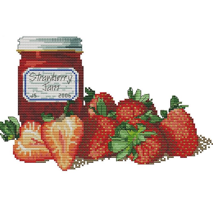 Strawberry Jam - 14CT Stamped Cross Stitch - 32*20cm