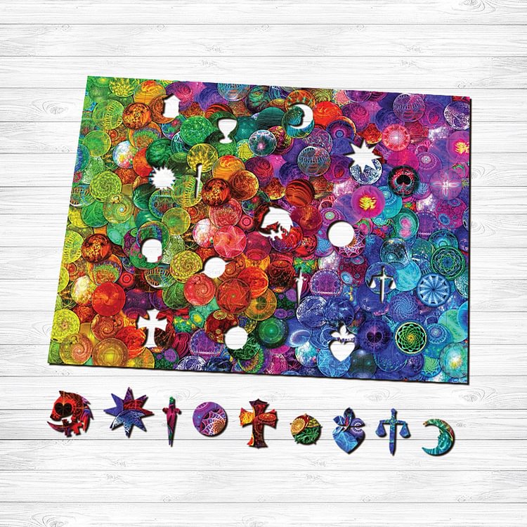 Colorful Marbles Wooden Jigsaw Puzzle