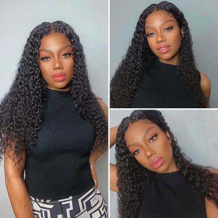 💥 Affordable  💥 Undetectable 13×4 Frontal Lace Wigs | Black Kinky Curly Hair Wigs | Natural Hairline