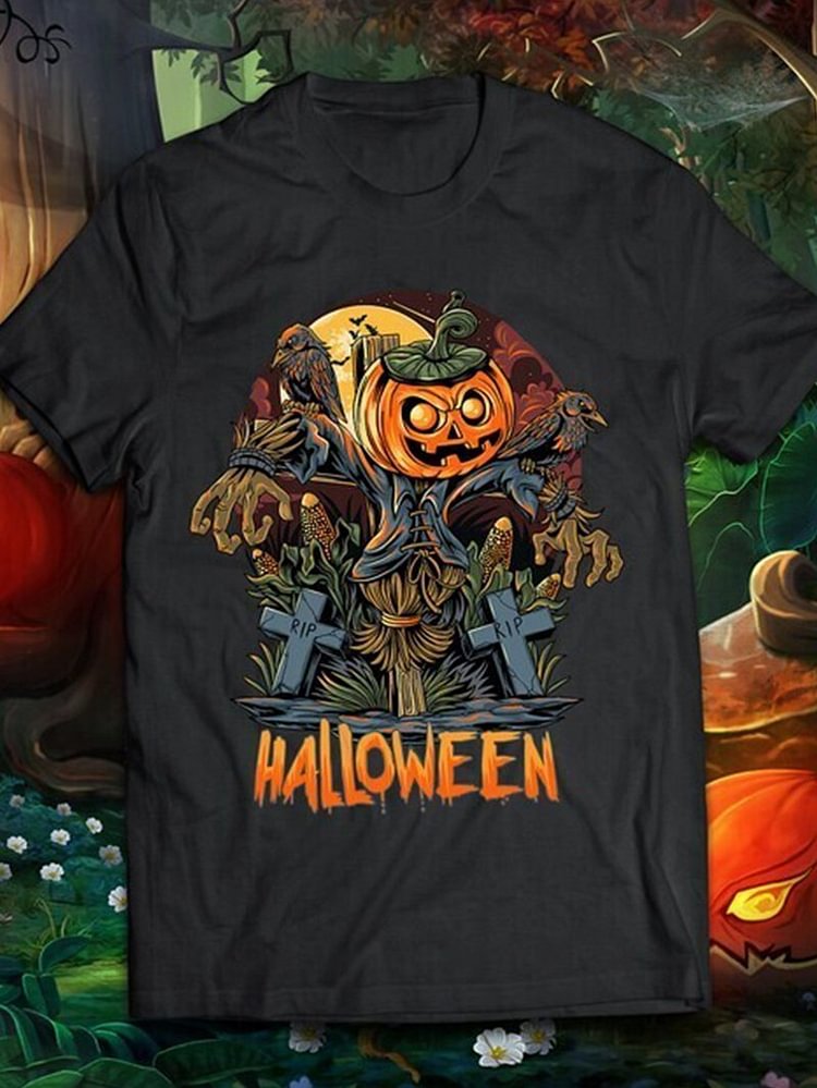 Halloween print top T-shirt-Mayoulove