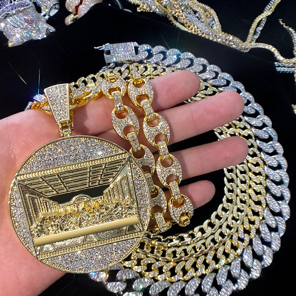 Last Supper Big Jesus Iced Out Bling Pendant-VESSFUL