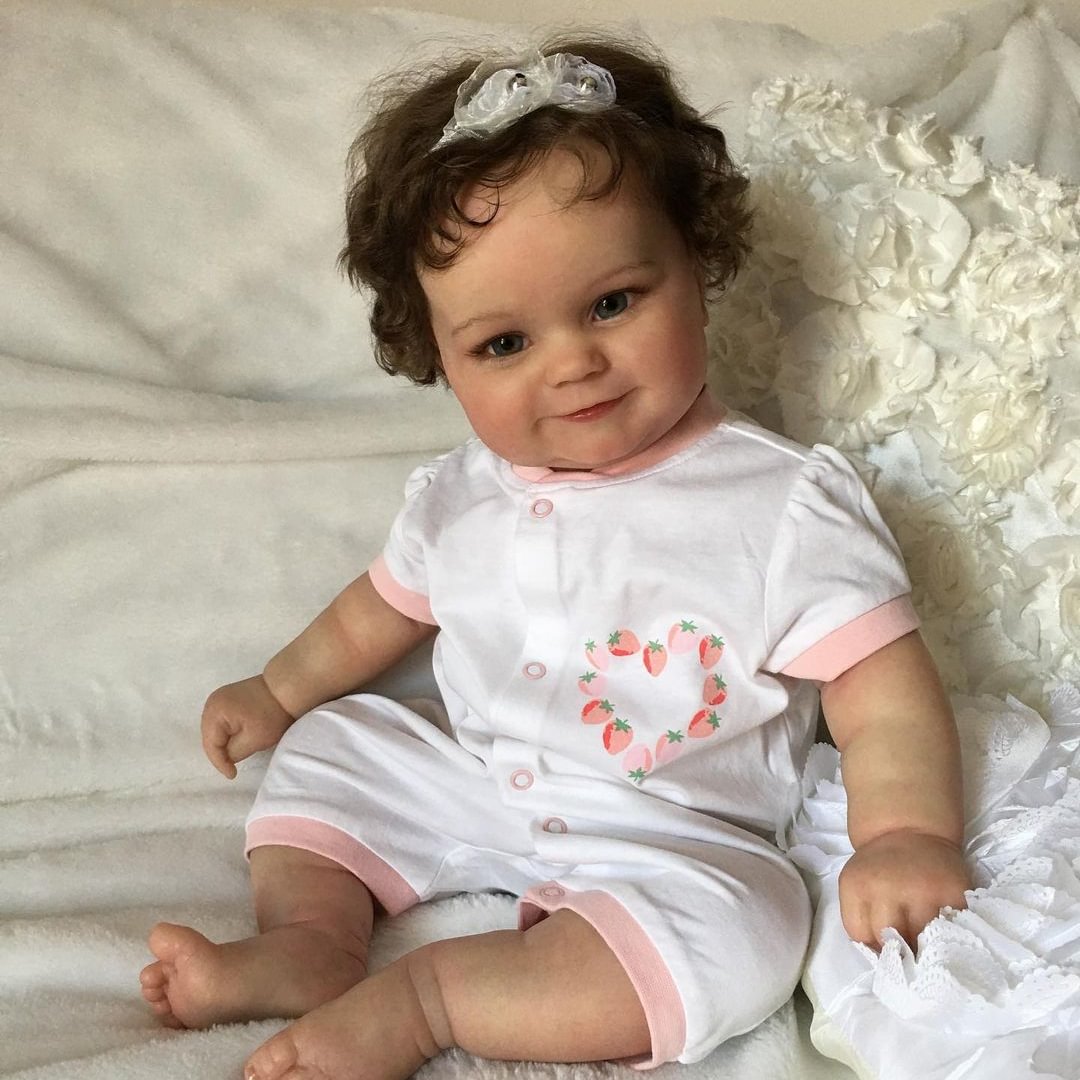 20'' Realistic Soft Handmade Reborn Dolls Named Laura with “Heartbeat” and Coos