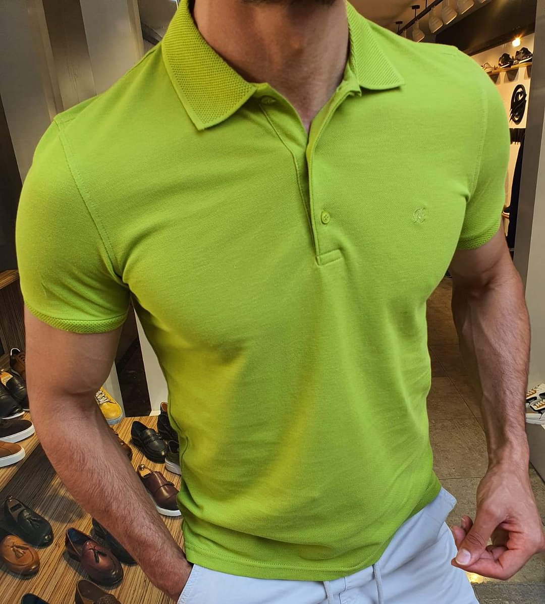 Ontario green slim fit polo shirt / [viawink] /