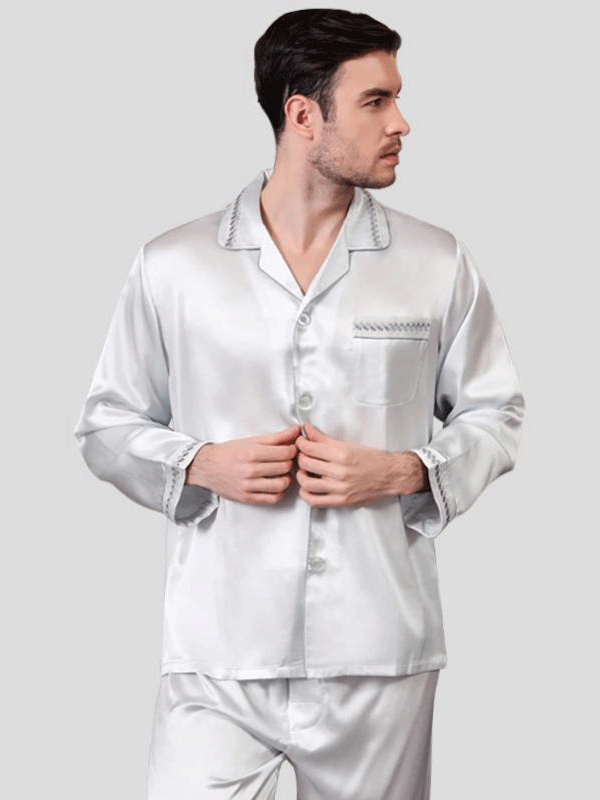 25 Momme Luxury Silk Pajamas Set for Men-Luxury Silk Life