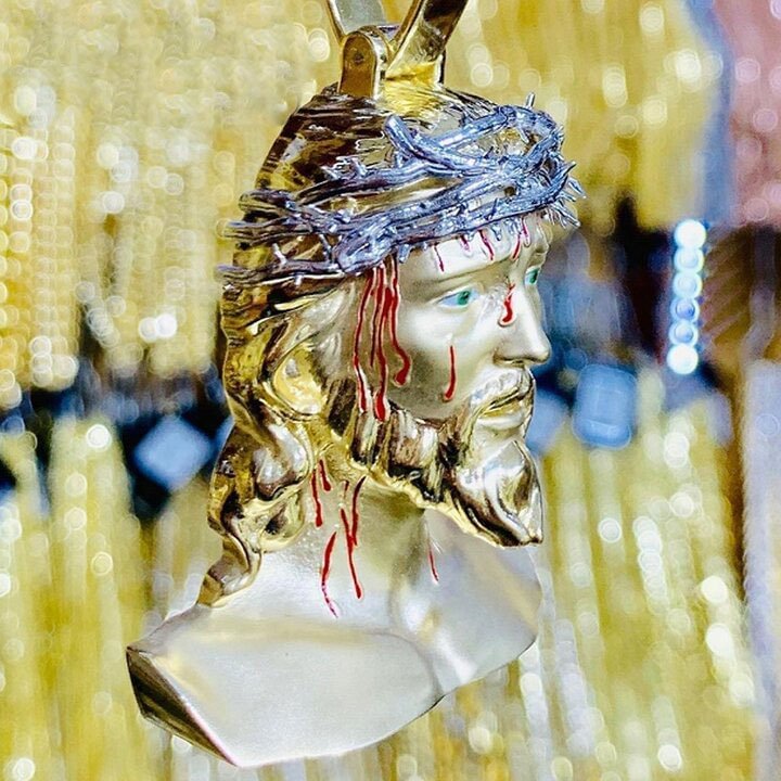 Gold Plated Hip Hop Jesus Crown Pendant-VESSFUL