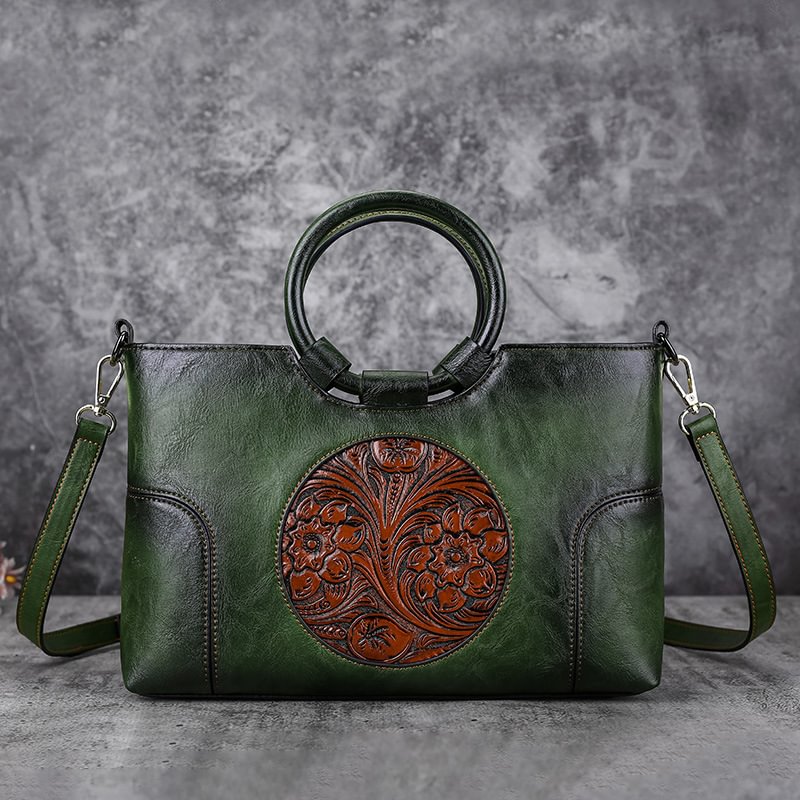 Retro women's handmade handbag