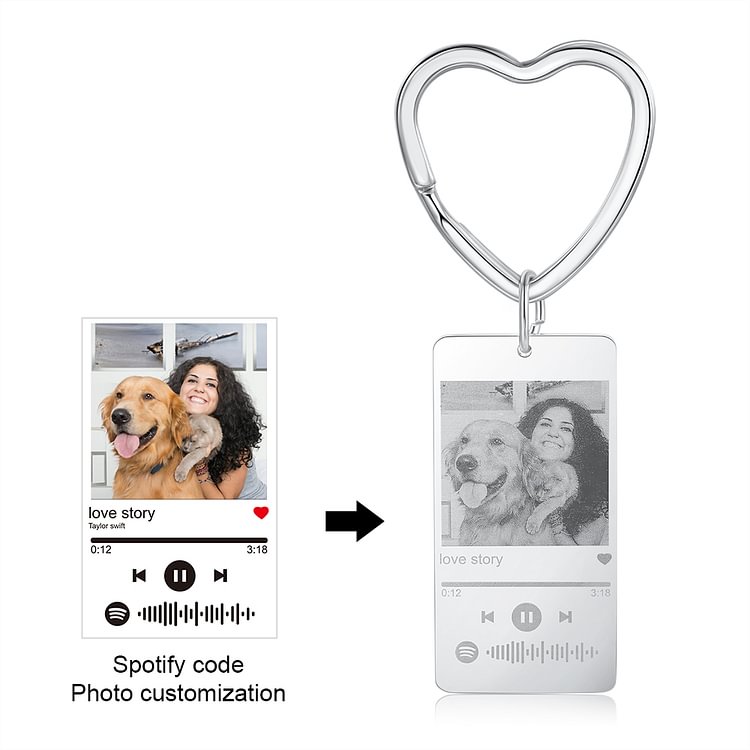 Custom Song Spotify Code Scannable Music Keychain Photo Keychain