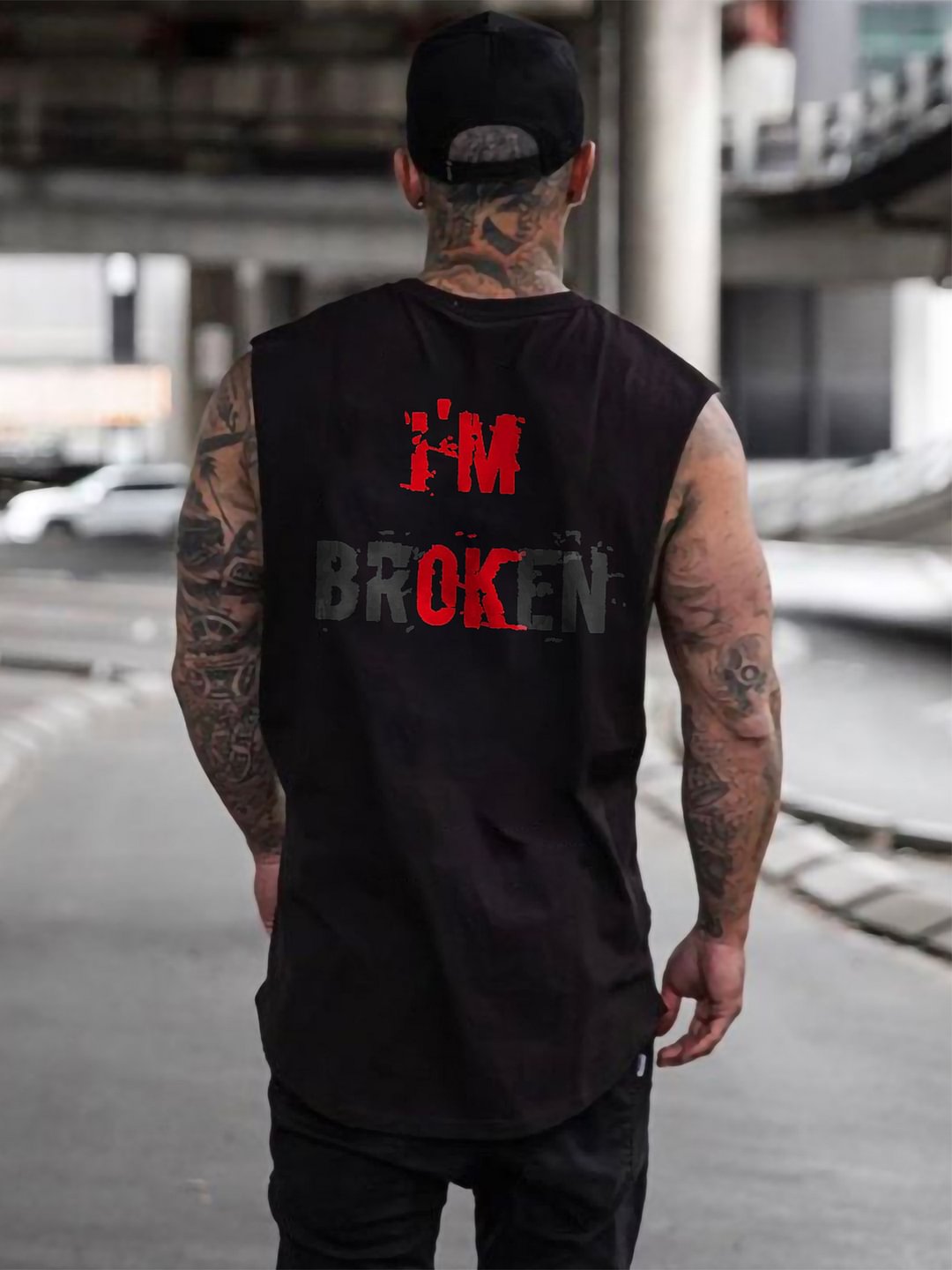 I'm Broken Printed Men's Vest - Krazyskull