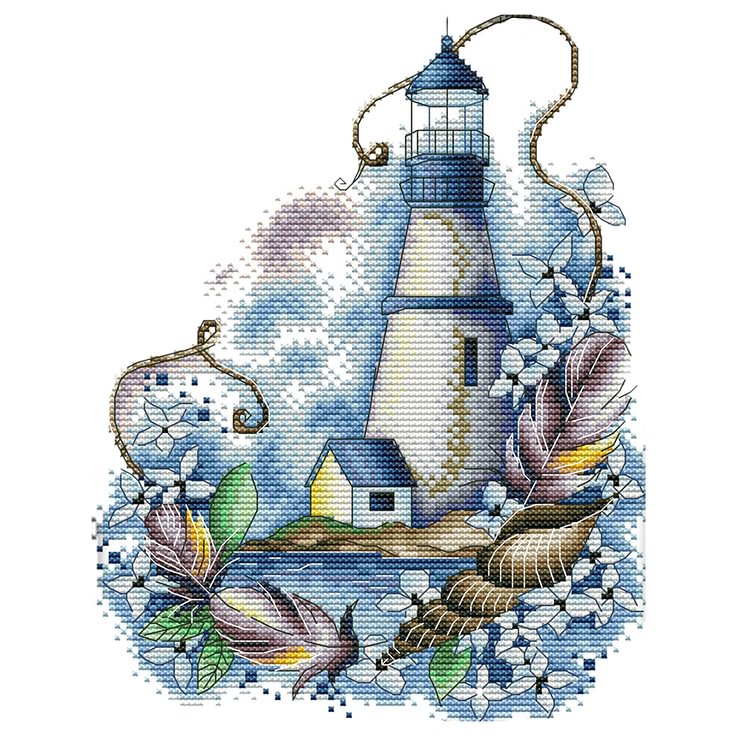 (Counted/Stamped)Blue Lighthouse - Cross Stitch  22*29CM