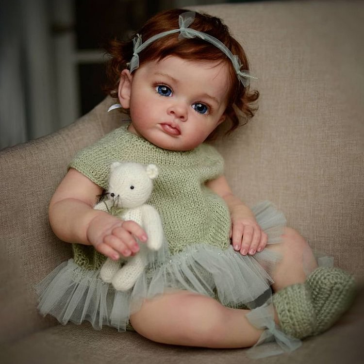  20" Lifelike Baby Dolls Truly Real Lifelike & Realistic Weighted Toddler Handmade Brown Hair Baby Sunnin - Reborndollsshop.com®-Reborndollsshop®