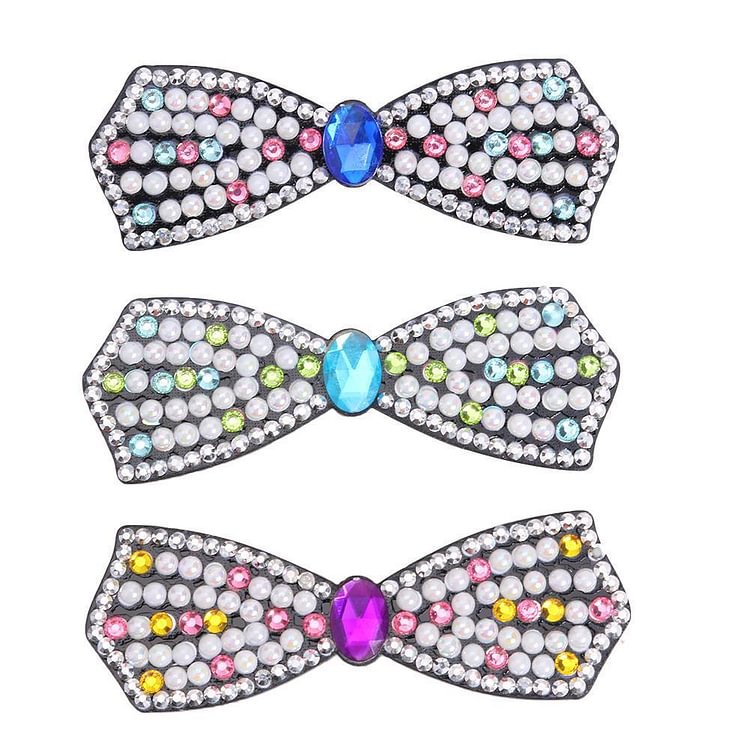 3pcs Butterfly Hair Clip Crystal Bowknot Barrettes