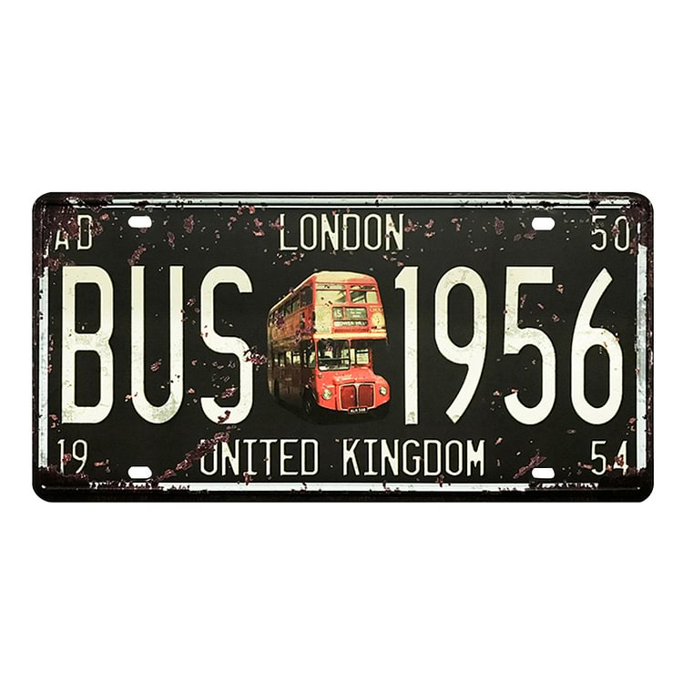 Bus 1956 Retro Metal Plate Tin Sign for Bar Pub Club Cafe Wall Art Vintage
