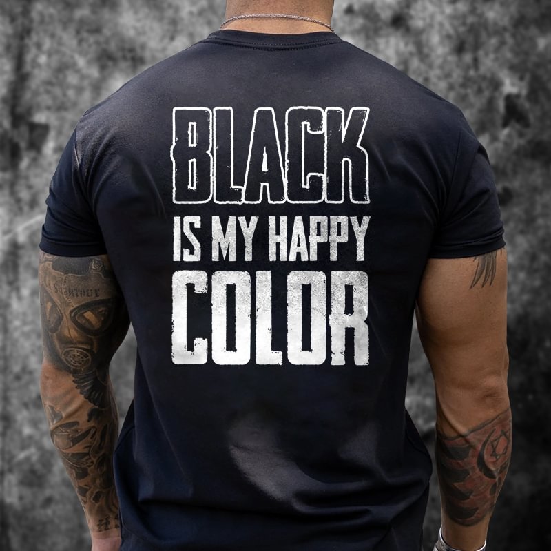 Livereid Black Is My Happy Color Printed Men's T-shirt - Livereid