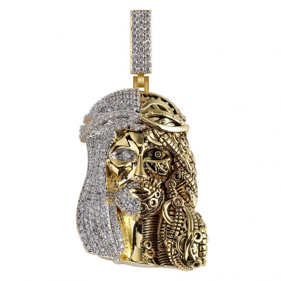 Iced Out Religious Ghost Jesus Head Pendant-VESSFUL