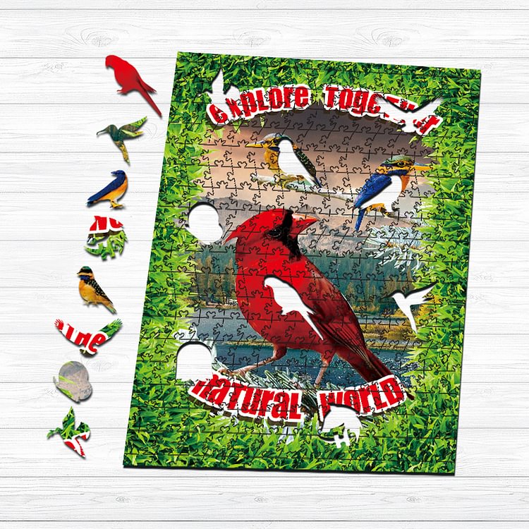 Colorful Cardinals Wooden Puzzle