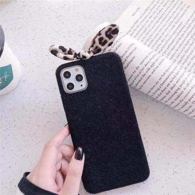 Leopard print plush ear phone case Phone Case For iPhone-Mayoulove