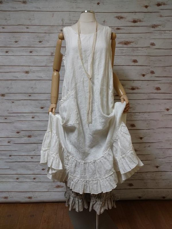 Linen Slip Dress-Tessa Pocket Slip Dress