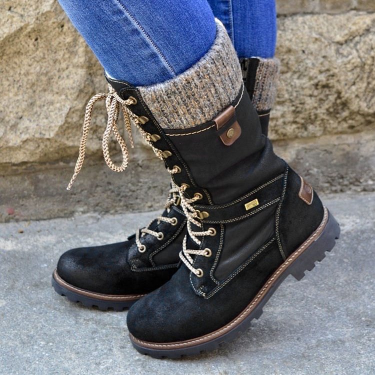 Women's Cozy Vintage Leather Knee High Boots