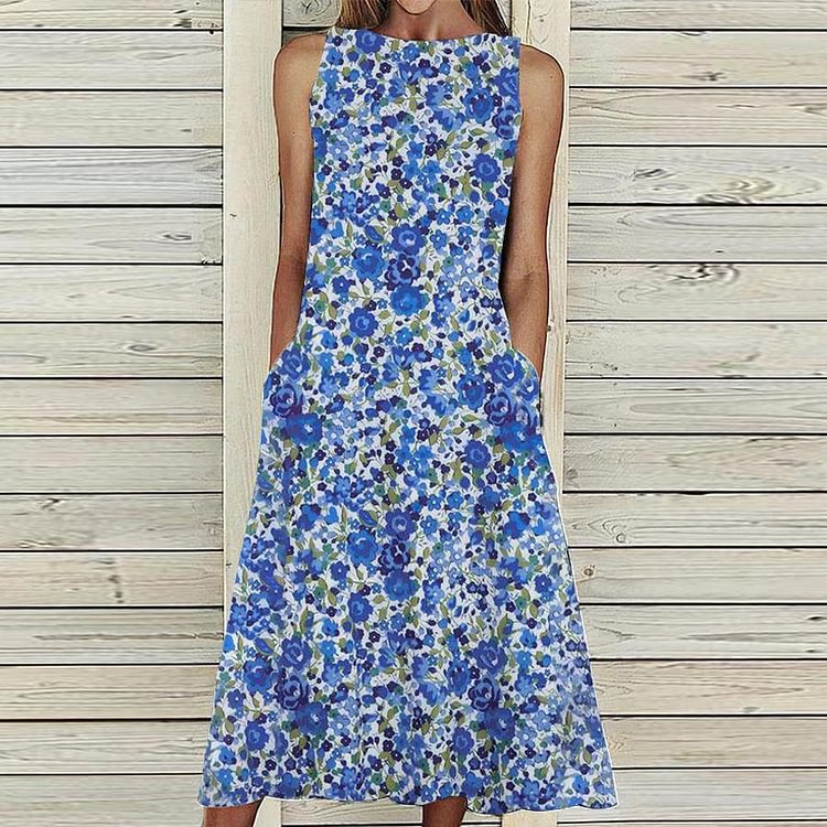 New Summer Midi Floral Print Dress