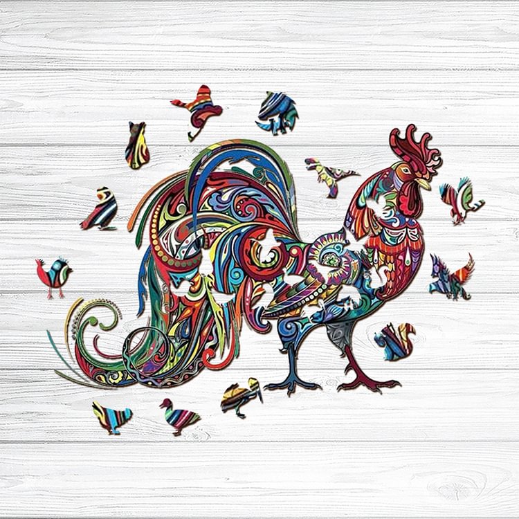 Fighting Cock Wooden Jigsaw Puzzle