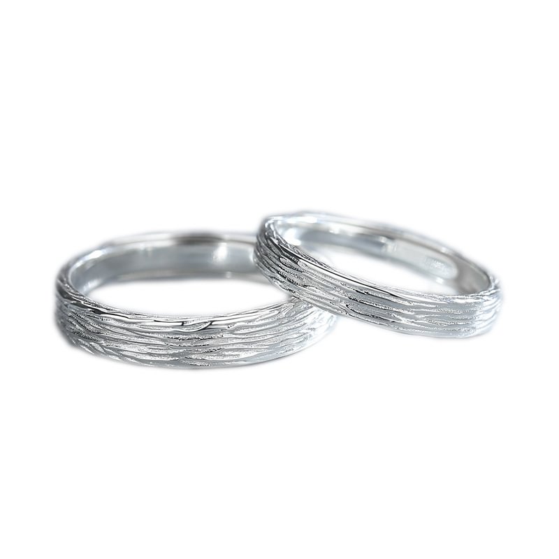 New Blue Silk Adjustable Couple Rings