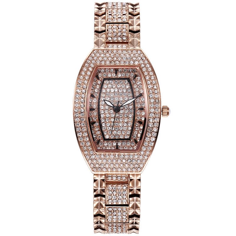 Iced Out Diamond Women Watches In Silver Rose Gold