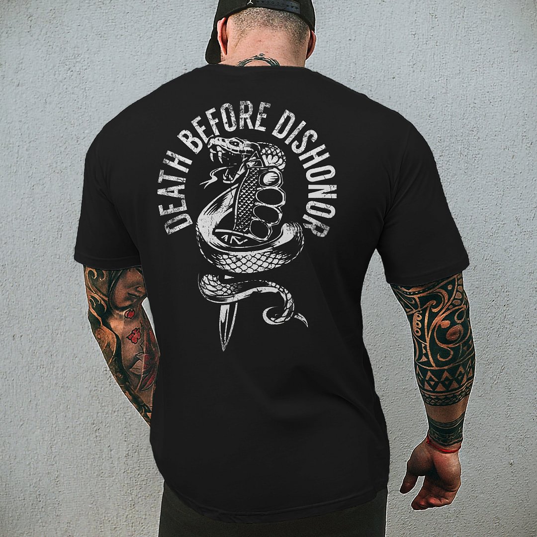 Livereid Death Before Dishonor Printed T-shirt - Livereid