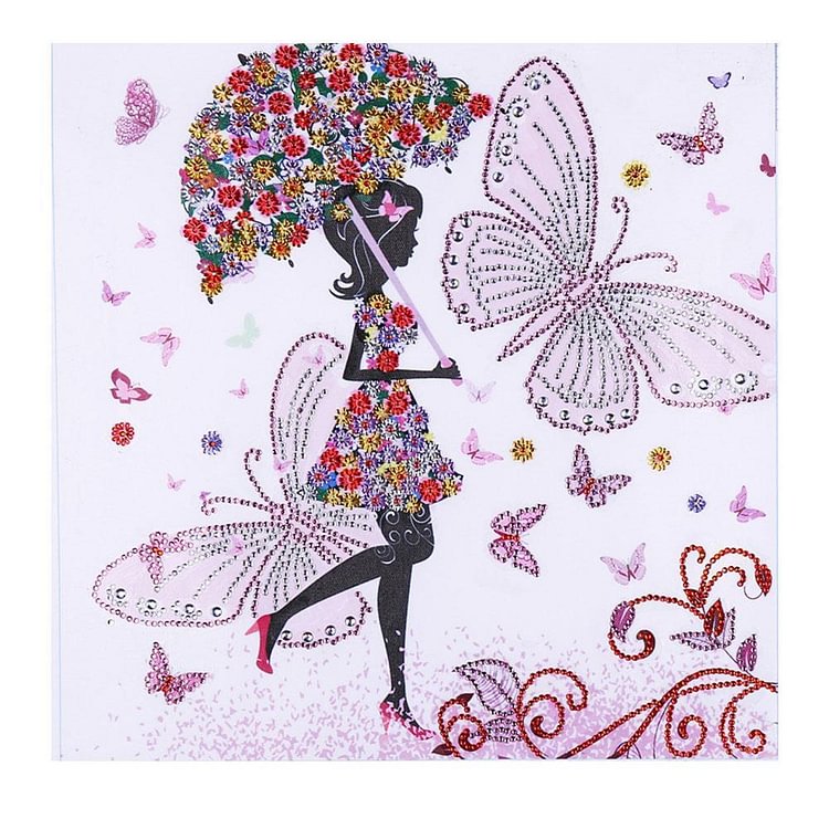 Flowers Fairy - Special Shaped Drill Diamond Painting - 40x40cm(Canvas)